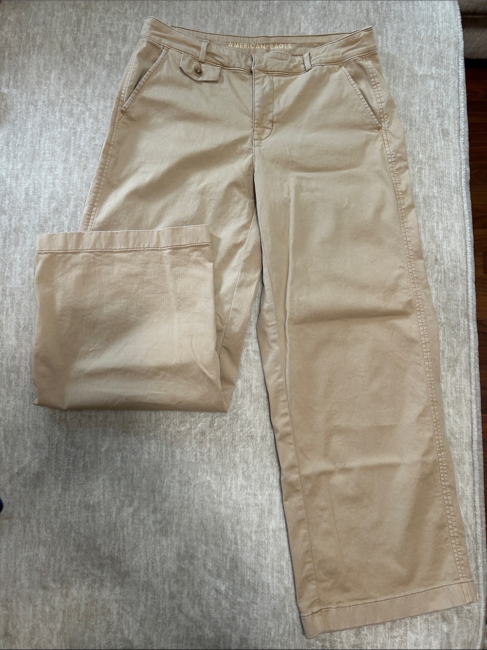 American Eagle Outfitters Beige Wide Leg Trousers